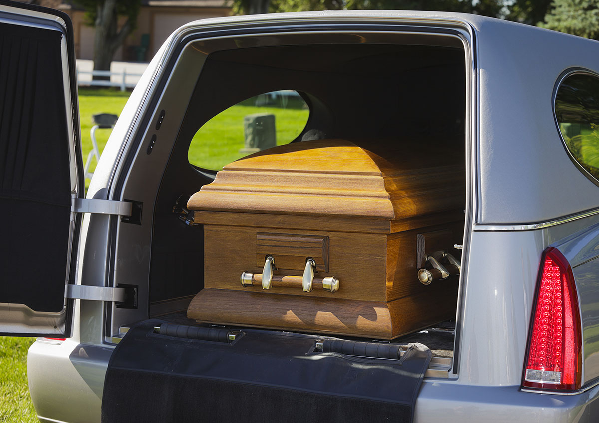 Casket in a Hearse